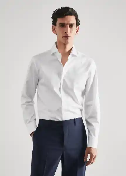 Camisa Masnou Blanco Talla L Hombre Mango