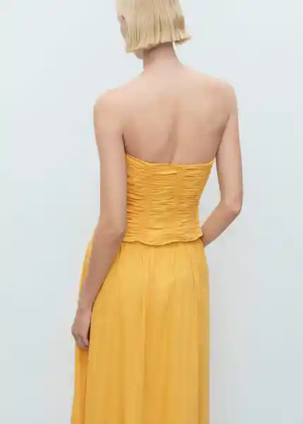 Top Sunny Mostaza Talla S Mujer Mango