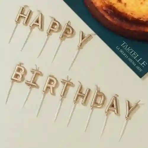 Vela Happy Birthday Plateada