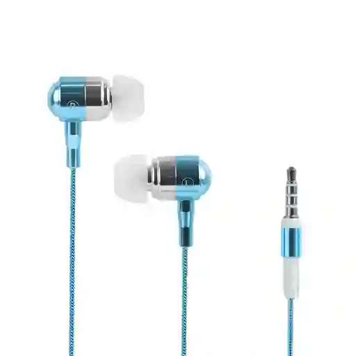 Audífonos Intrauditivos Metal Azul Mod Pa401 Miniso