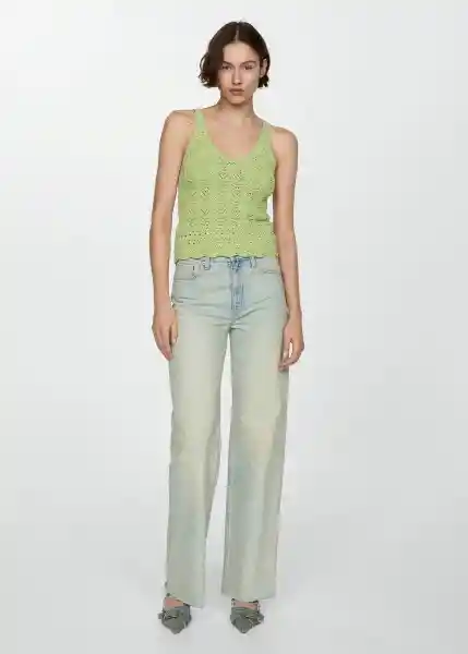 Top Sito Verde Talla M Mujer Mango