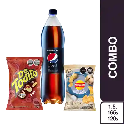 Combo de Todito Bbq +Papas Margarita + Gaseosa Pepsi Cero 1.5L