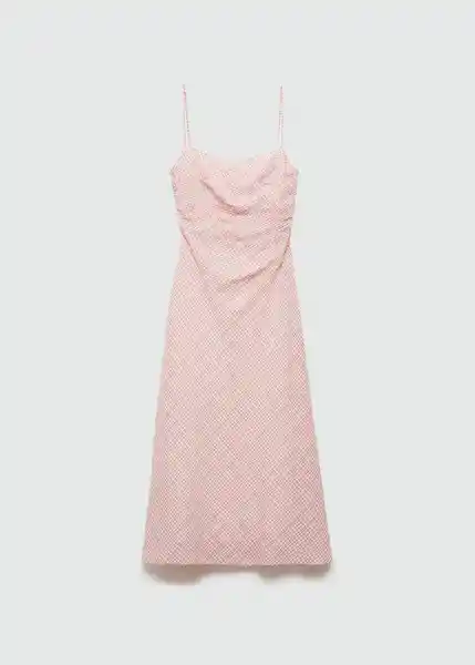 Vestido Gather Rosa Pastel Talla M Mujer Mango