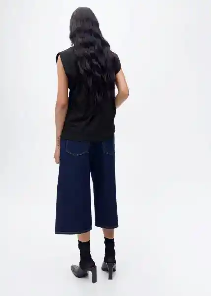 Camiseta Viri Negro Talla L Mujer Mango