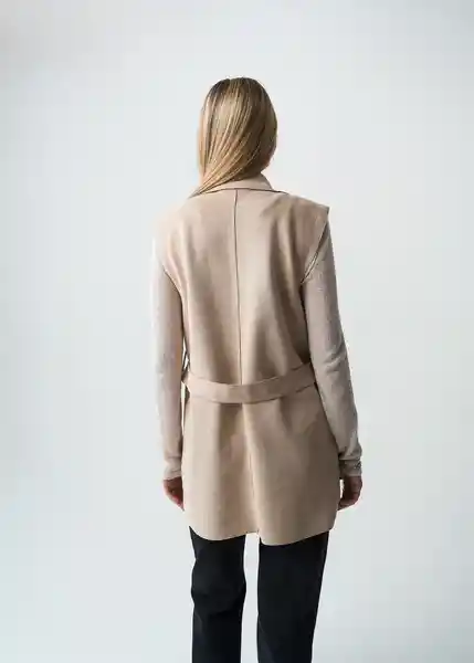 Chaleco Mujer Beige Polvillo Medio Talla L 523G033 Naf Naf