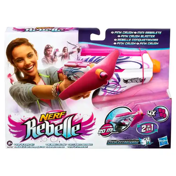 Nerf Lanzador Rebelle Pink Crush Con Dardos