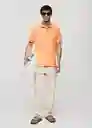 Camisa Polo Rea Naranja Pastel Talla M Hombre Mango