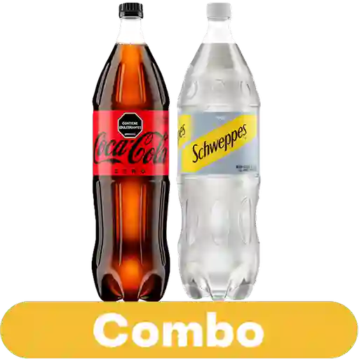 Combo Soda Schweppes 1.5L + Gaseosa Coca-Cola Zero 1.5L