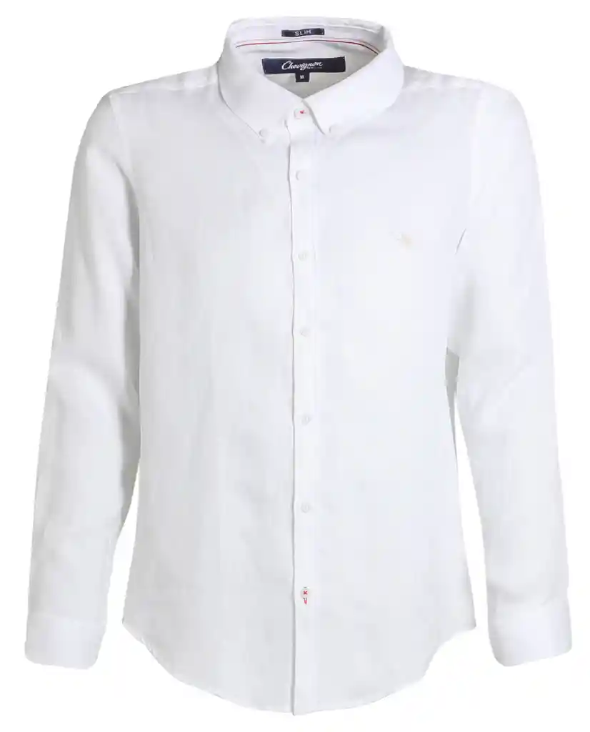 Camisa Lino Basic Blanco Talla S Hombre Chevignon