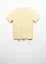 Camiseta Sugar Amarillo Pastel Talla XL Hombre Mango
