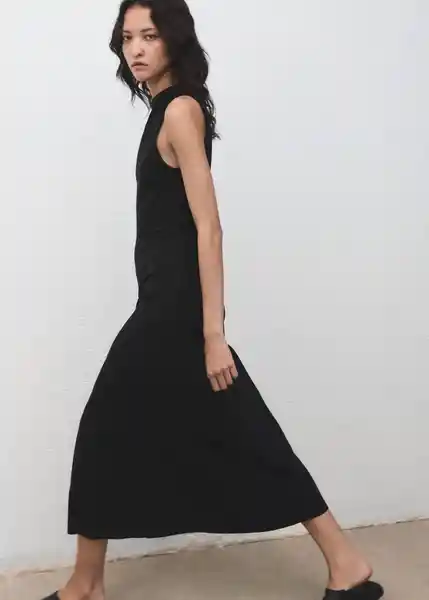 Vestido Leti Negro Talla M Mujer Mango