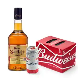 Ron Santa Fe 750 + Six Pack Budweiser 269 Ml