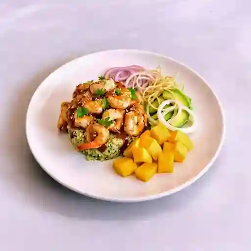 Poke De Salmon Y Camarones