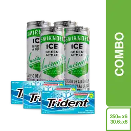 Combo Trident Chicle Menta + Smirnoff Ice Manzana Verde