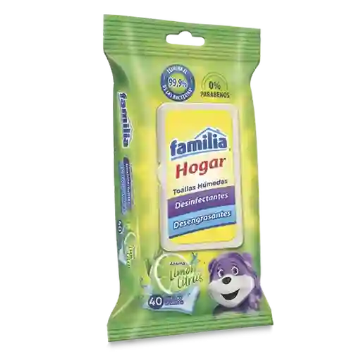 Familia Toalla Humectantes Desinfectantes Para el Hogar
