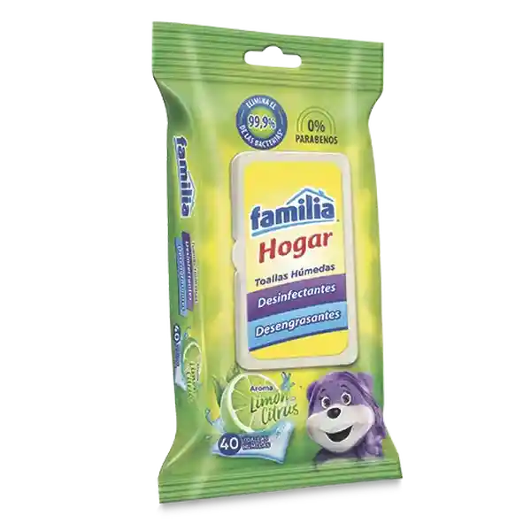 Familia Toalla Humectantes Desinfectantes Para el Hogar