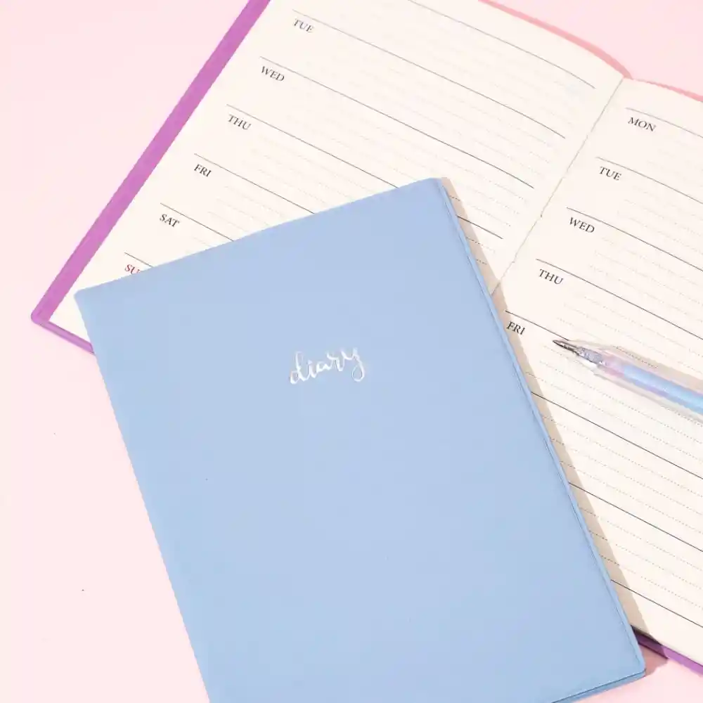 Libreta de Notas con Calendario Azul Miniso 