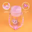 Vaso de Plástico Disney Cat Con Correa Con Cuentas Rosa Miniso