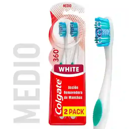 Cepillo de Dientes Medio Colgate 360° Luminous White x 2 Und