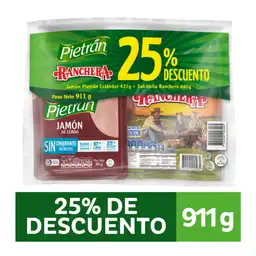 Ranchera Salchicha + Pietrán Jamón