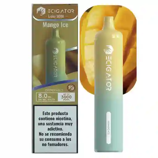 Ecigator Vapeador Mango Ice 3000 Puffs 5%