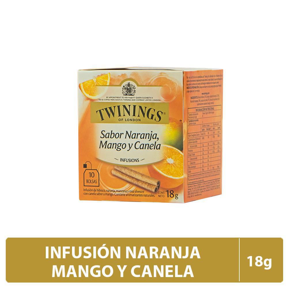 Twinings Infusión Sabor Naranja Mango y Canela 18 g