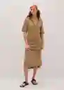 Vestido Alto Tabaco Talla 18 Mujer Mango