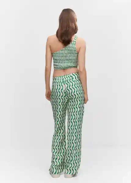 Pantalón Fe Verde Talla L Mujer Mango