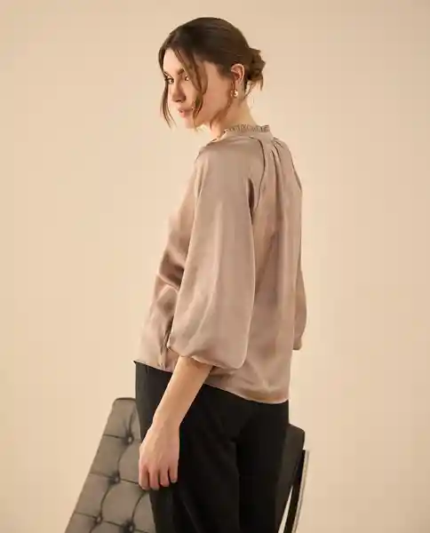 Camisa Twill Beige Medio Talla L 412G004 Esprit