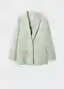 Blazer Americana Paula Verde Pastel Talla S Mujer Mango