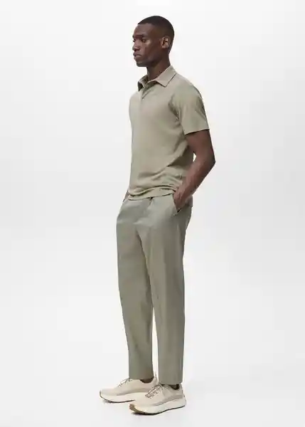 Camisa Polo Palamos Oliva Talla L Hombre Mango