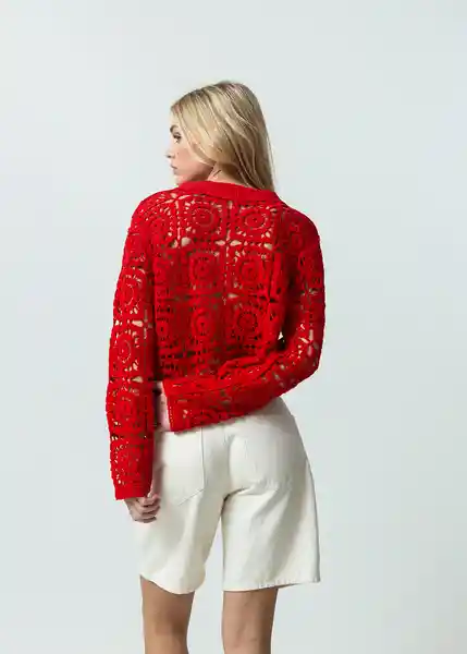 Saco Tejido Mujer Rojo Adrenalina Medio Talla S 482G037 Naf Naf