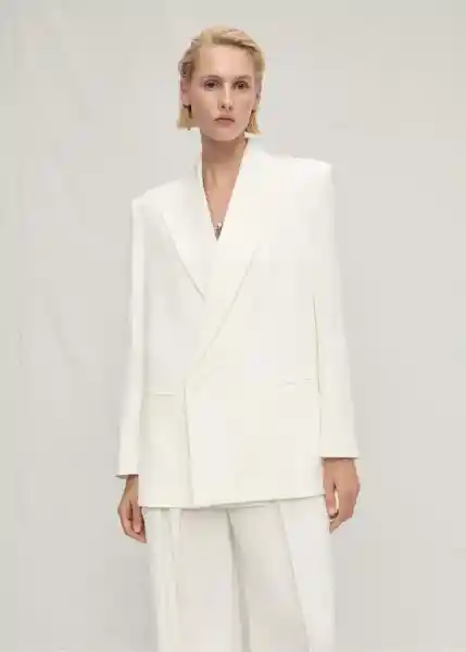 Blazer Americana Missori Offwhite Talla S Mujer Mango