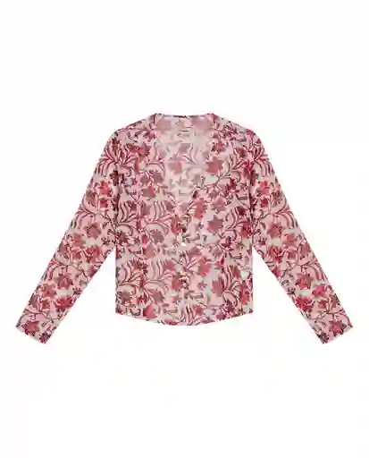 Blusa Longsleeve Blanco Celaje Claro Talla L Chevignon