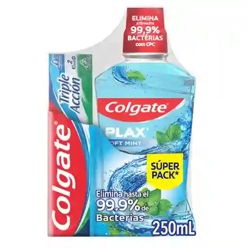 Colgate Enjuague Bucal Soft Mint + Crema Dental Triple Acción