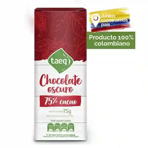 Taeq Barra Chocolate Oscuro al 75% Cacao