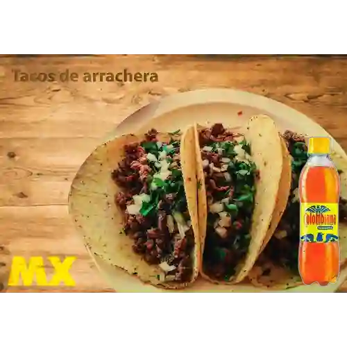 Combo Taco de Arrachera + Colombiana 400 ml