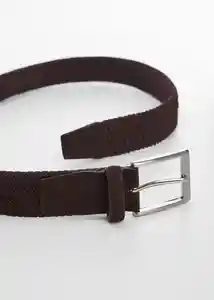 Cinturón Elástico Chocolate Talla 91 Hombre Mango