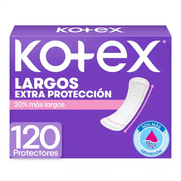 Protector Diario Kotex Largos 120 Und