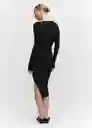 Vestido Goletabs Negro Talla L Mujer Mango