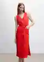 Vestido Sausalit Rojo Talla 24 Mujer Mango