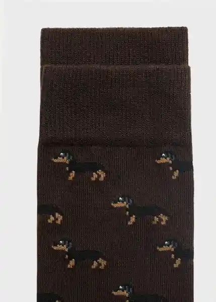 Calcetines Allover2 Marron Talla 42 Hombre Mango