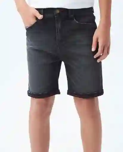 Short Black Denim Negro Sombrío Ultraoscuro Talla 4 Niño Chevignon