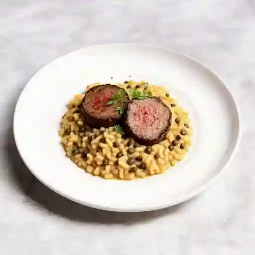 Rissoto Portobello y Solomillo