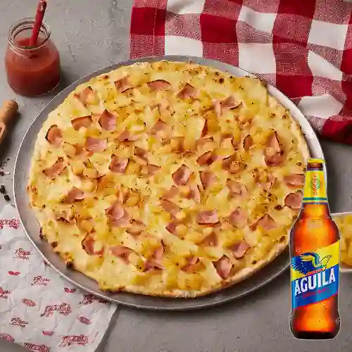 Combo Cupón 4 – Pizza Piccolo Hawaiana + Aguila 350 ml