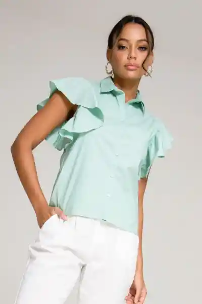 Camisa Shophie Color Verde Porcelana Talla S Ragged