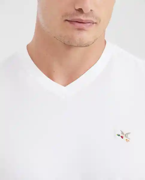 Camiseta V Neck Masculino Blanco 0 Claro Talla XL Chevignon