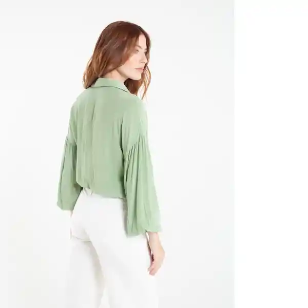  Camisa Free Mujer Verde Escarchado Claro Talla M Naf-Naf 