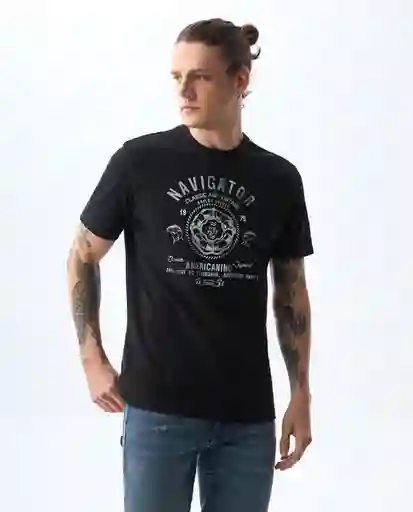 Camiseta Hombre Negro Talla L 841G002_NEG194004 Americanino