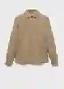 Camisa Rug Khaki Talla L Hombre Mango